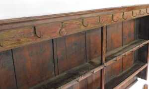 A 19thC mahogany dresser back, of three tier design, 95cm high, 170cm wide, 22cm deep. (AF) - 3