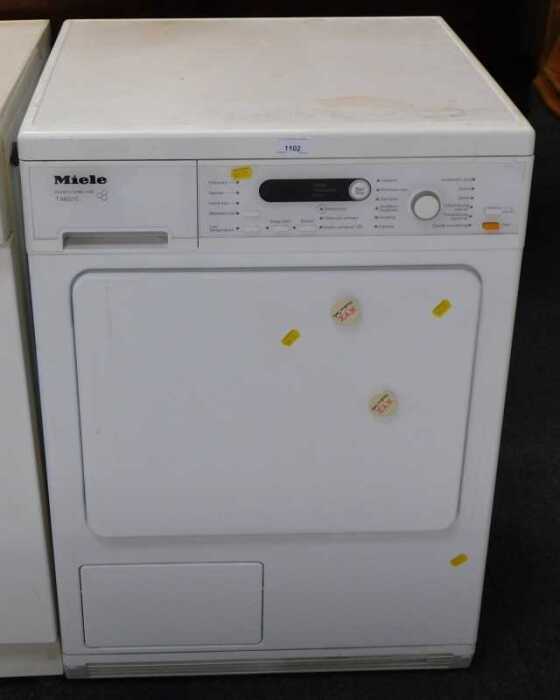 A Miele Honeycomb Care tumble dryer, model T8822C.