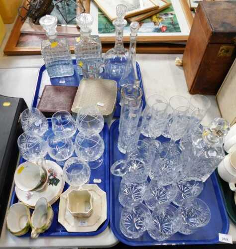 Glassware, to include cut glass, including decanters, tumblers, etc., a Royal Grafton cup and...
