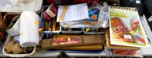 Various sewing accessories, books, needles, etc. (a quantity)