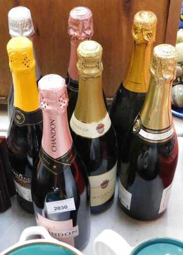 Champagne and prosecco, to include Louis Dubrince, Chandon Rose, etc. (7)