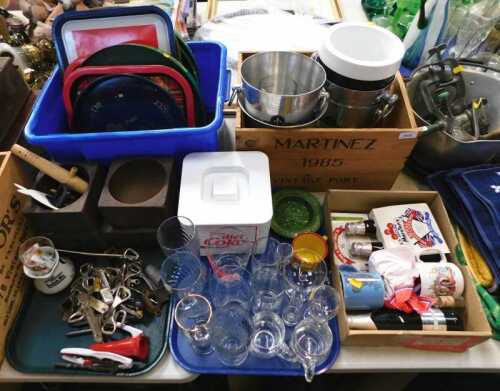 Miscellaneous brewery related items, etc., to include ice buckets, Celebration Ale, glasses,...