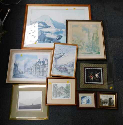 Assorted pictures and prints, to include Clear Evening, Wastwater, photographic landscape,...