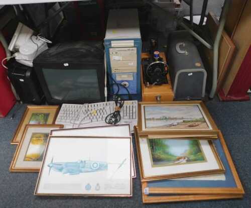 Household wares, comprising pictures and prints, landscapes, Sony computer monitor, printer,...