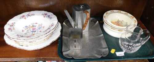 Ceramics, glass and pewterware, including a Clan Mackenzie Scotch whisky water jug, Royal...