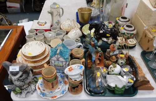 Decorative china and effects, to include a Bolton Country Made pottery part coffee set, bisque...