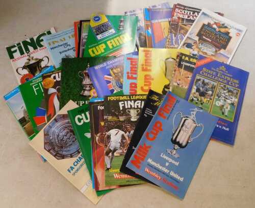 A small group of football programmes, to include FA Cup, Wembley Stadium Cups, Football...