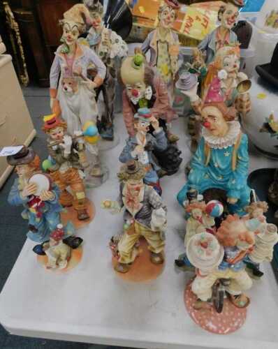 A group of assorted Regency Fine Art and Leonardo Collection clown figures. (a quantity)