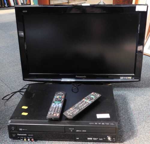 A Panasonic Viera flatscreen television and DVD player.