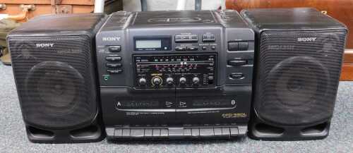 A Sony CD radio cassette-corder, model CFD550L, with remote.