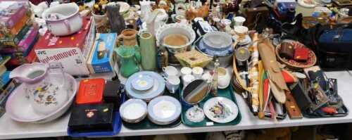 Ceramics and collectables, including a JVC Videomovie camera, car vacuum cleaner, five-piece...