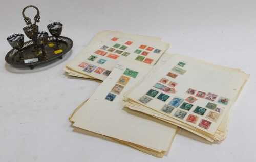 Philately. Loose pages to include QV penny reds and a penny blue, QEII postally used definitives...