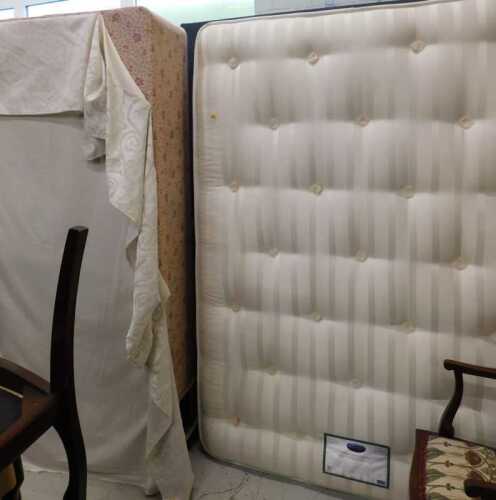 A divan style double bed with drawer, with double base, and a Highgrove, Apsley Natural Ortho...