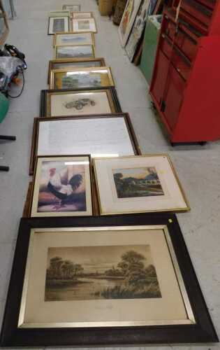 Various pictures, prints, frames, etc. (a quantity)