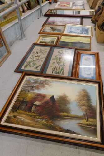 Various pictures, prints, oil painting, Desperate Dan print, mirrors, etc. (a quantity)