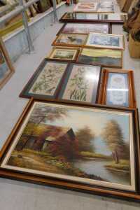 Various pictures, prints, oil painting, Desperate Dan print, mirrors, etc. (a quantity)