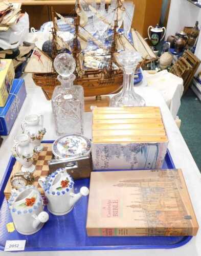 Houseware, to include two glass decanters, pair of folding binoculars, various ceramics, a...