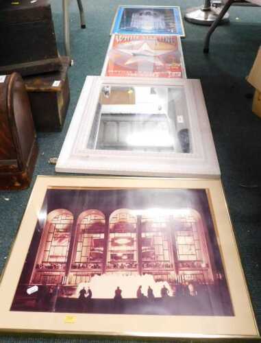 Framed pictures and prints, to include White Star Line Services to All Parts of the World...