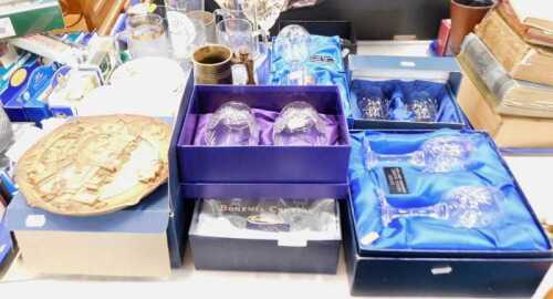 Glassware, to include Edinburgh crystal wine glasses, brandy glasses, tumblers, etc., Bohemian...