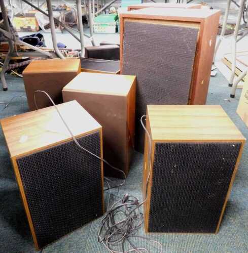 Various stereo speakers.