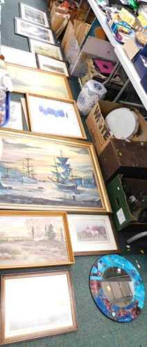 Framed pictures and prints, to include landscapes, dogs, Scottish scenes, etc. (a quantity)
