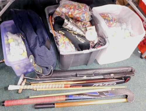 Golf equipment, to include balls, tees, golf clubs, etc. (contents under 1 table)