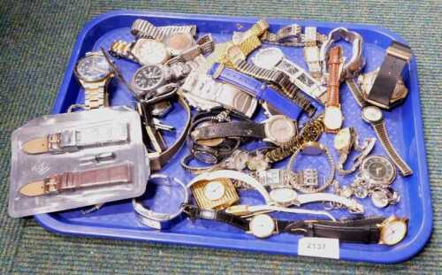 A group of assorted wristwatches, to include Sekonda, Accurist, and others. (1 tray)