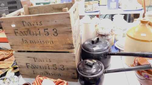 A Judge brand four pint black enamel saucepan with lid, and brass name plate to the top,...