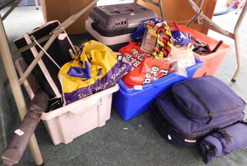 Hand tools, and an Ultimate Speed ULG15B4 electric battery jump box, bungee ropes, bag of coal,...