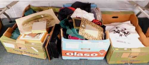 Fabric, towels, etc., together with various cloth bags, European Worldwide Service, Heckle and...