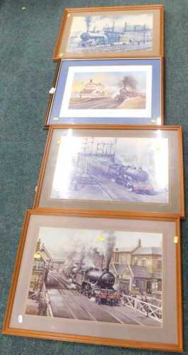 Pictures and prints, consisting of various views of steam locomotives.