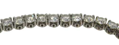 A diamond Protea tennis bracelet, set with forty five round brilliant cut diamonds, totalling...