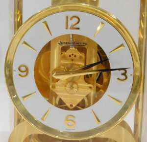 A 20thC Jaeger-LeCoultre Atmos clock, in a gilt brass and glazed case, of rectangular form, with... - 2