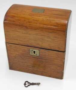 A 19thC rosewood travelling perfume bottle case, of domed form, with gilt metal mounts and plain... - 3
