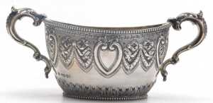 A Victorian silver four piece tea and coffee service, embossed with acanthus leaves, bow tied... - 5