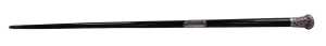 A Victorian ebony and silver mounted conductor's baton, the grip embossed with flowers and...