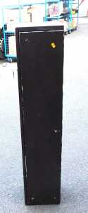 A gun cabinet, with double lock closure, and keys, 123cm high.
