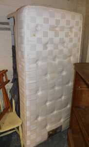 A Silent Sleep orthopaedic single mattress, together with a divan bed base.