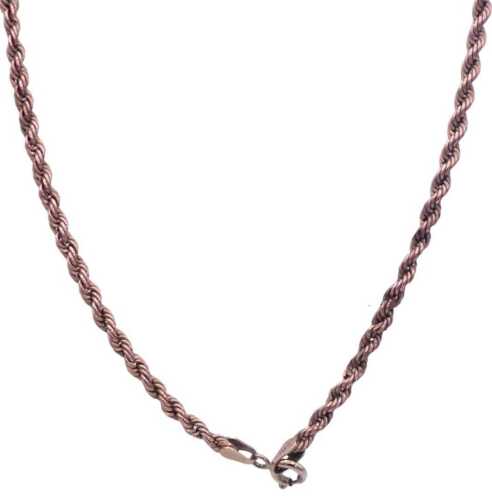 A 9ct rose gold rope twist neck chain, on a bolt ring clasp, 4.6g, 51cm long. (AF)