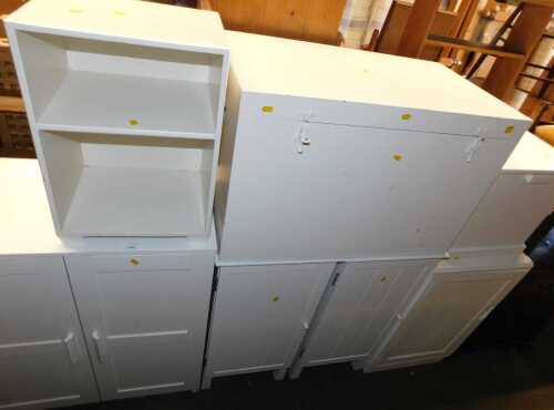 Various white painted furniture, to include a pair of cabinets, two door cabinet, etc. (7)