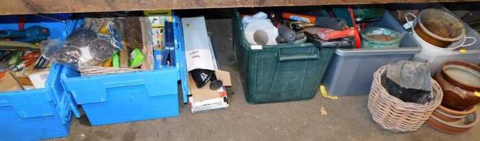 Various hand tools, garden pots, general household effects, etc. (a quantity)