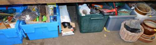 Various hand tools, garden pots, general household effects, etc. (a quantity)