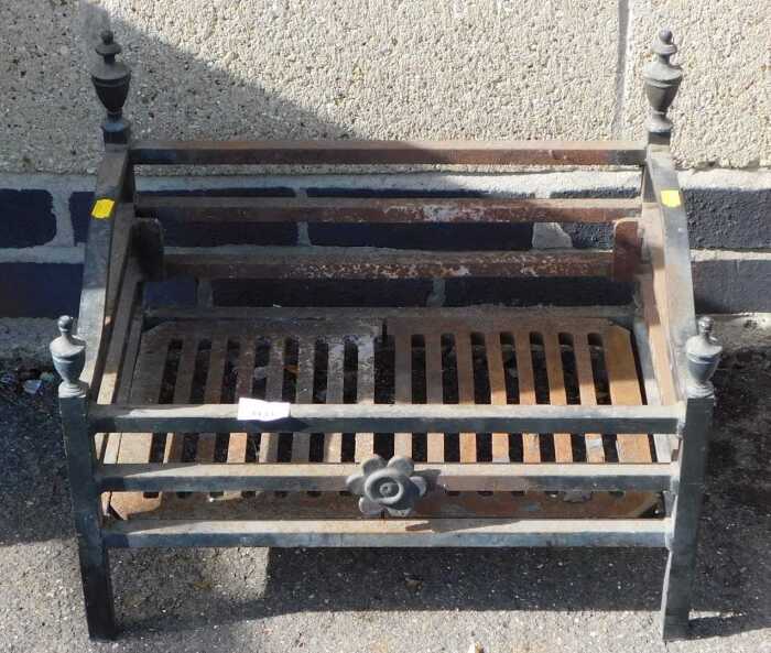 A cast iron fire basket, 51cm wide.