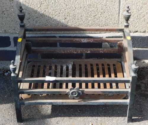A cast iron fire basket, 51cm wide.