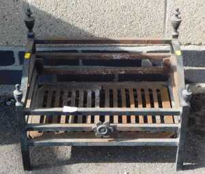 A cast iron fire basket, 51cm wide.