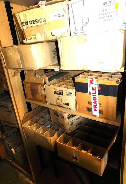 Various boxed glasses, to include high balls, pint glasses, some branded, latte glasses, etc. (3...