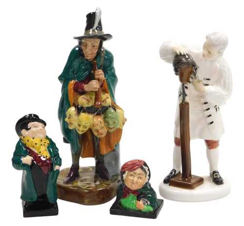A Royal Doulton figure modelled as The Mask Seller HN2103, and another modelled as The Wig Maker...