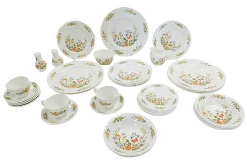 An Aynsley porcelain Cottage Garden pattern part dinner and tea service, comprising six dinner...