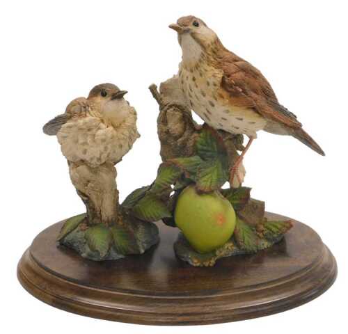 A Country Artists figure group modelled as Thrush and Young, series number 377, limited edition...