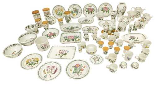 An extensive Portmeirion dinner tea and coffee service, storage jars, vases and jardinieres, oil...